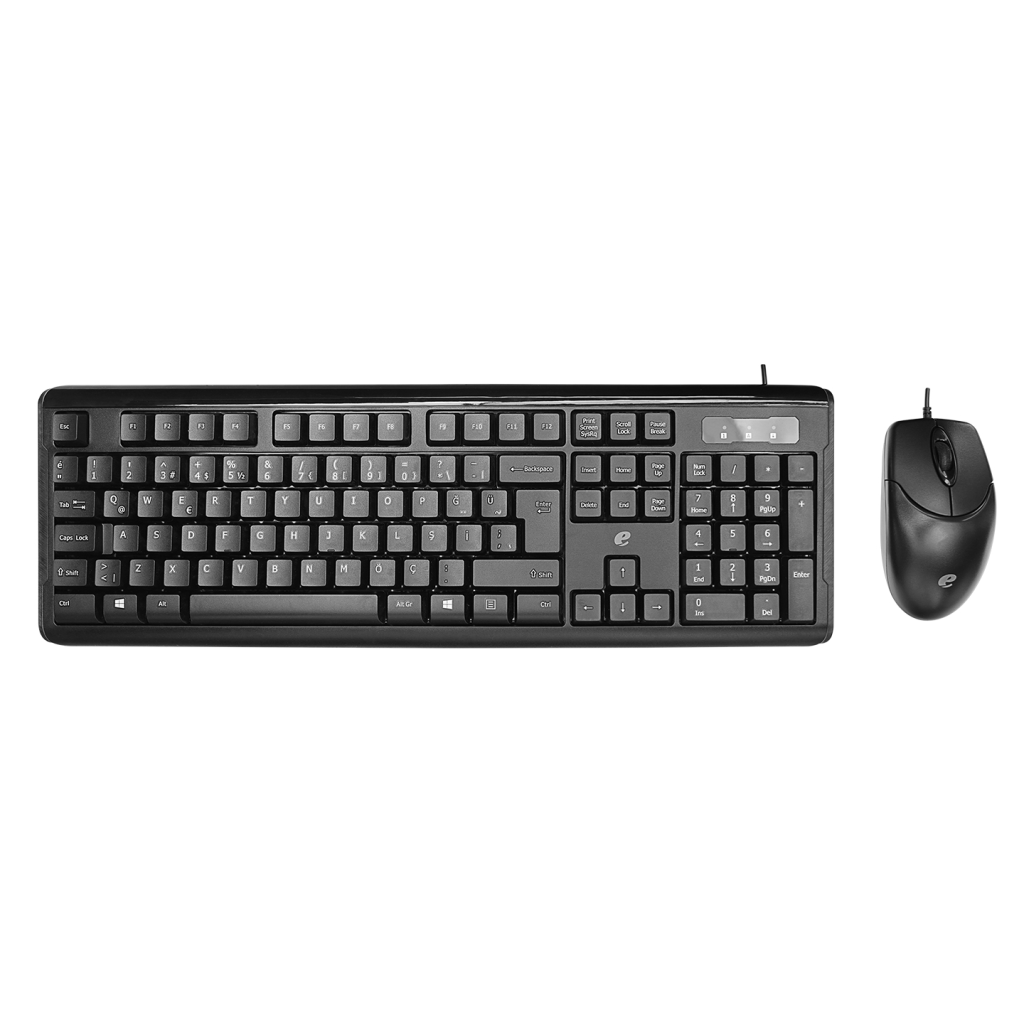 ACER eMachines, EAK9821S, Siyah, USB Kablolu, Türkçe Q, Klavye Mouse Set