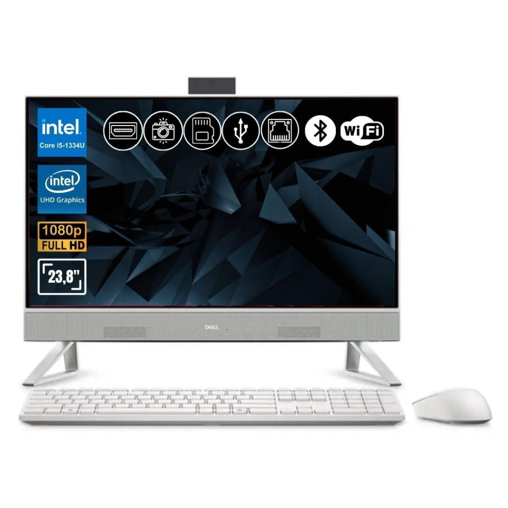 DELL AIO 24 EC242501020UBU, i5-1334U, 23,8"  FHD Ekran, 16Gb DDR5 Ram, 512Gb SSD, Wi-Fi, Type-C, Paylaşımlı Ekran Kartı, Free Dos, All In One PC