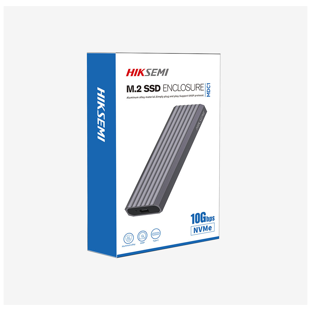 HIKSEMI ENCLOSURE, MDC1, 512GB, M.2 NVMe, USB 3.2 ve TYPE-C, 10Gbps, Alüminyum Taşınabilir Harici SSD