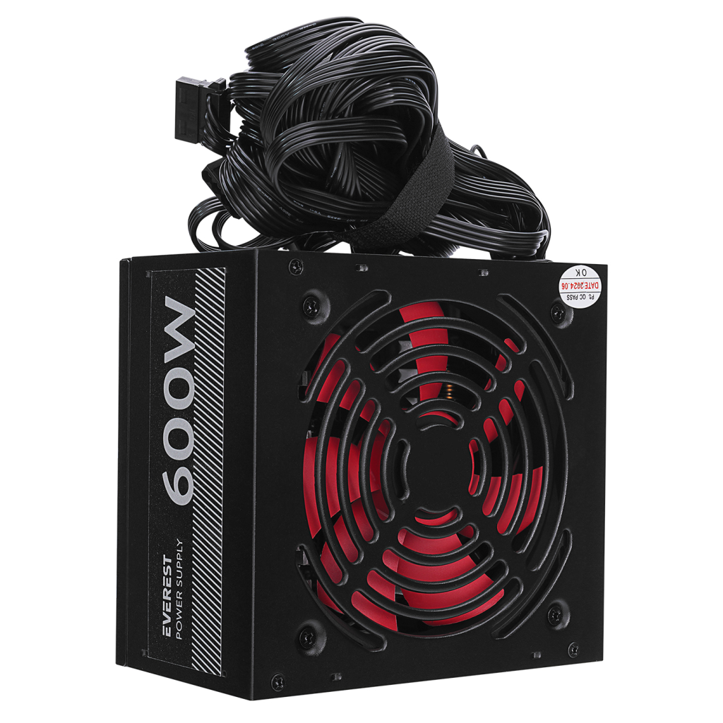 EVEREST EPS-600A, Peak 600W, 12cm Fan, ATX, Aktif PFC, GAMING Power Supply (PSU) Bulk