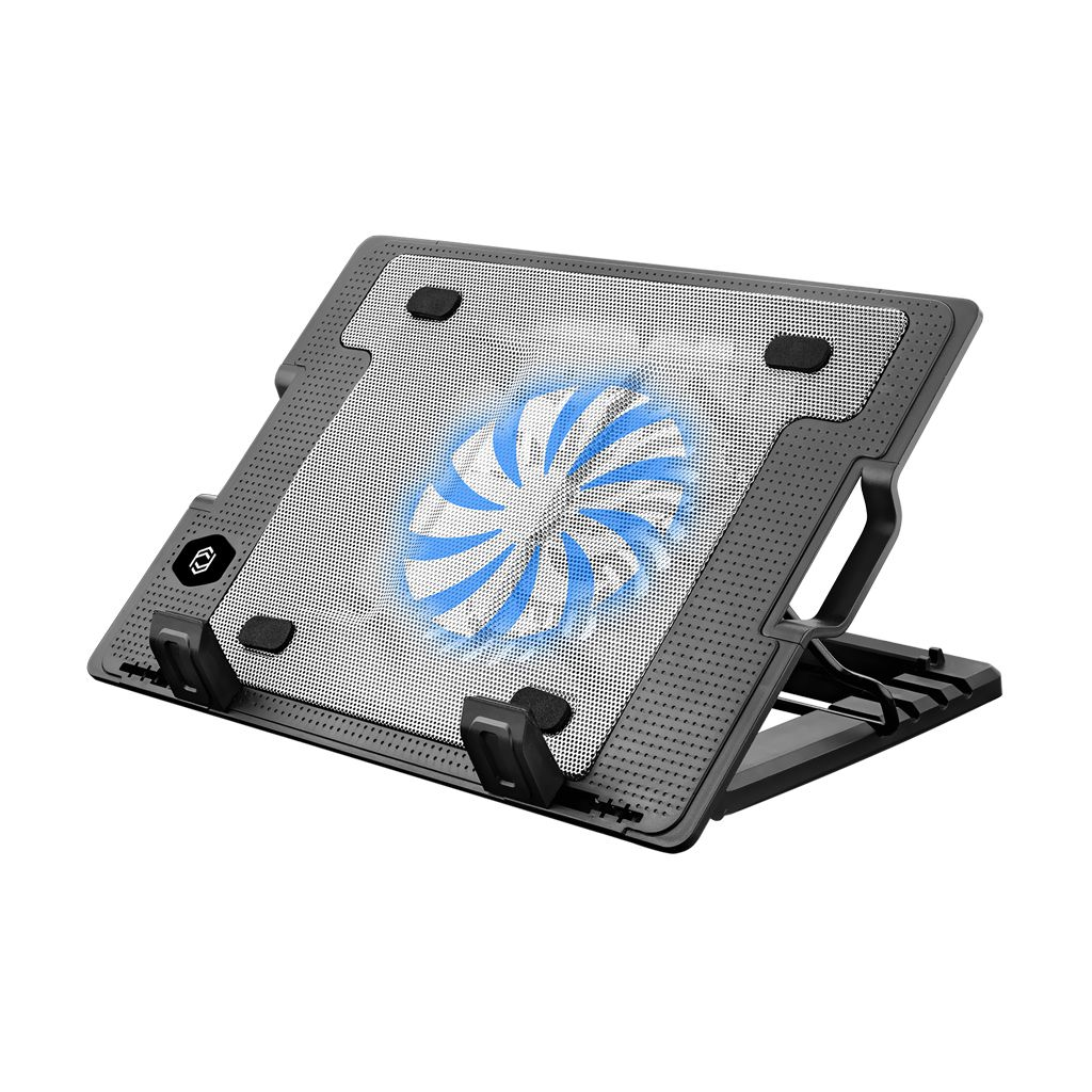 FRISBY FNC-37ST 14cm Fan, 10&quot;-17&quot; Notebook Soğutucu, 5 Kademeli Stand, Mavi Ledli (Siyah)