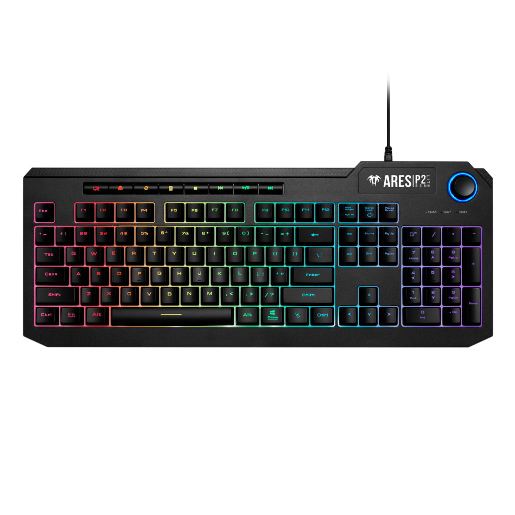 GAMDIAS ARES-P2 Lite, USB Kablolu, İngilizce, Multimedya, RGB, Gaming, Klavye Mouse Set