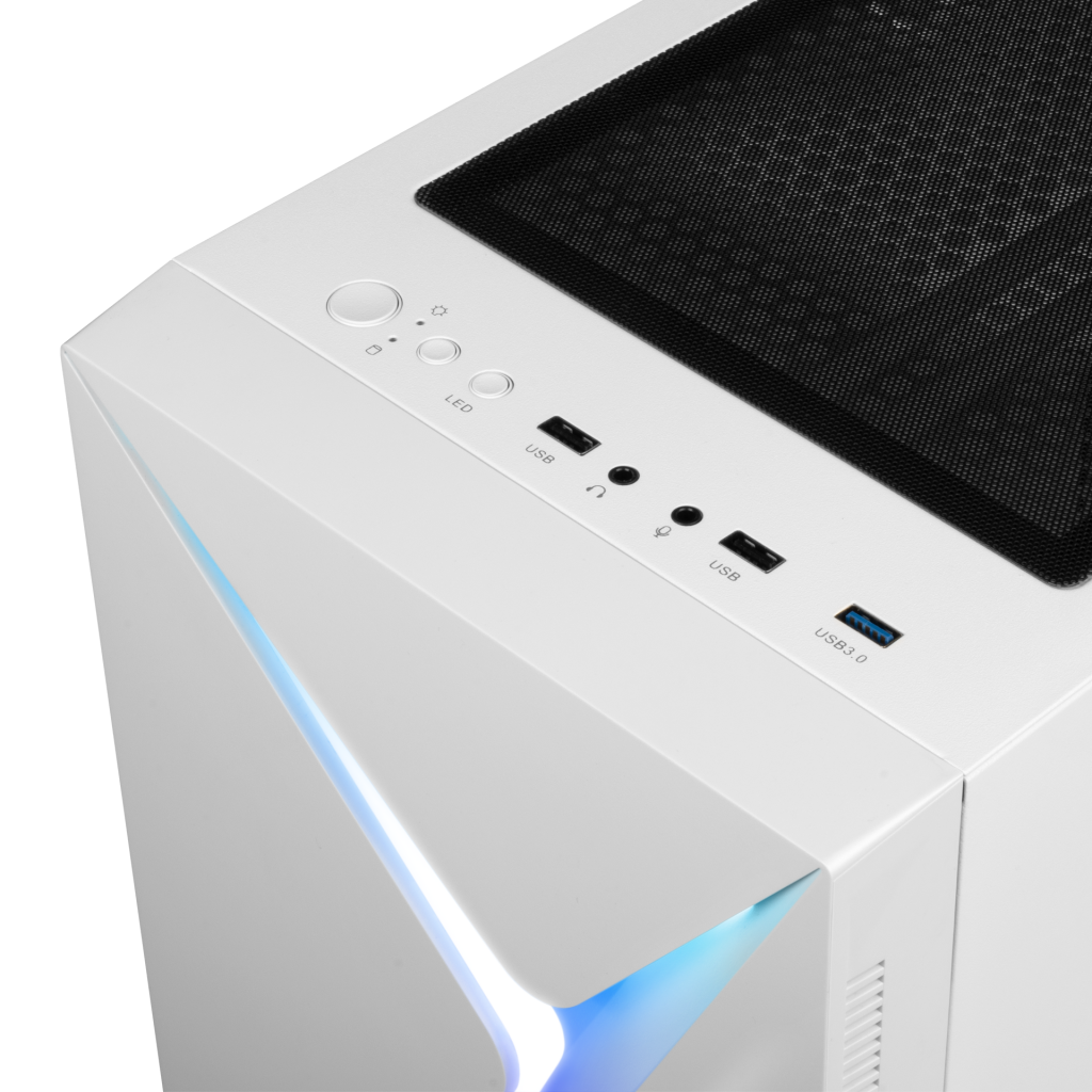 GAMDIAS ARGUS E4 Elite WH, 600W, Tempered Glass, ARGB, ATX, 80+ Bronze, White Edition, GAMING KASA