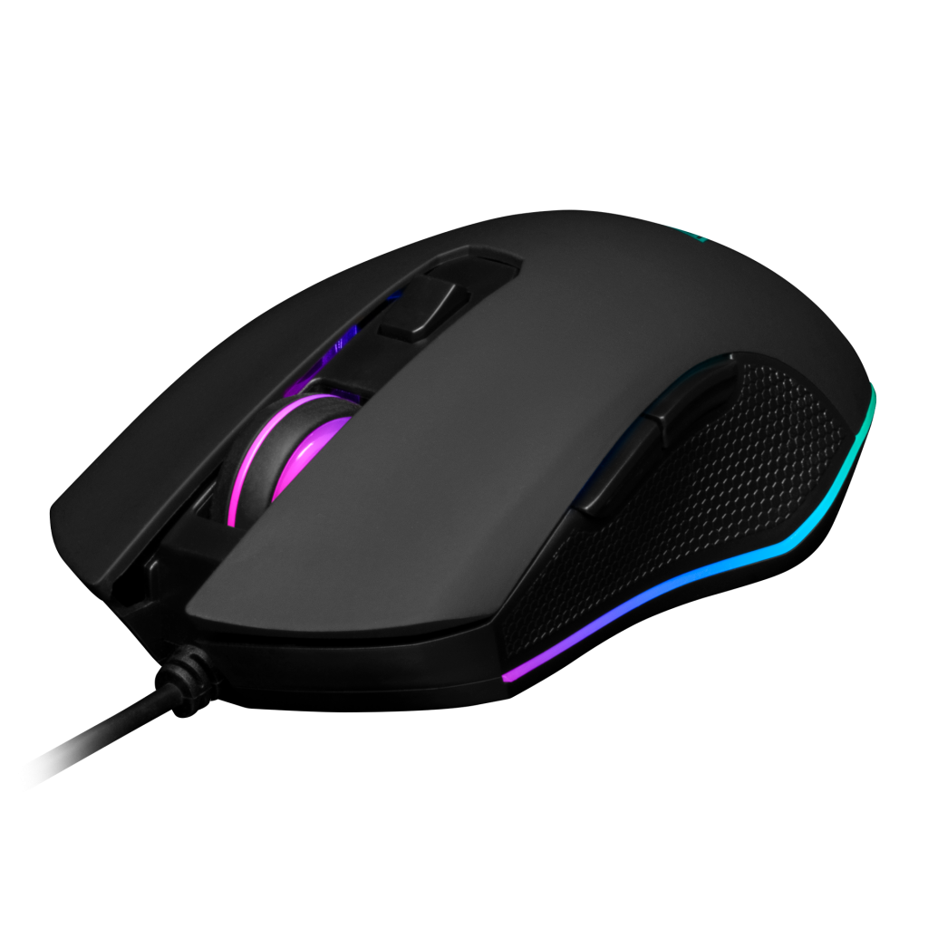 GAMDIAS AURA GS2, Çok Renkli Aydınlatma,  USB Kablolu, 6 Tuşlu, Gaming Mouse, 3600DPI, Siyah