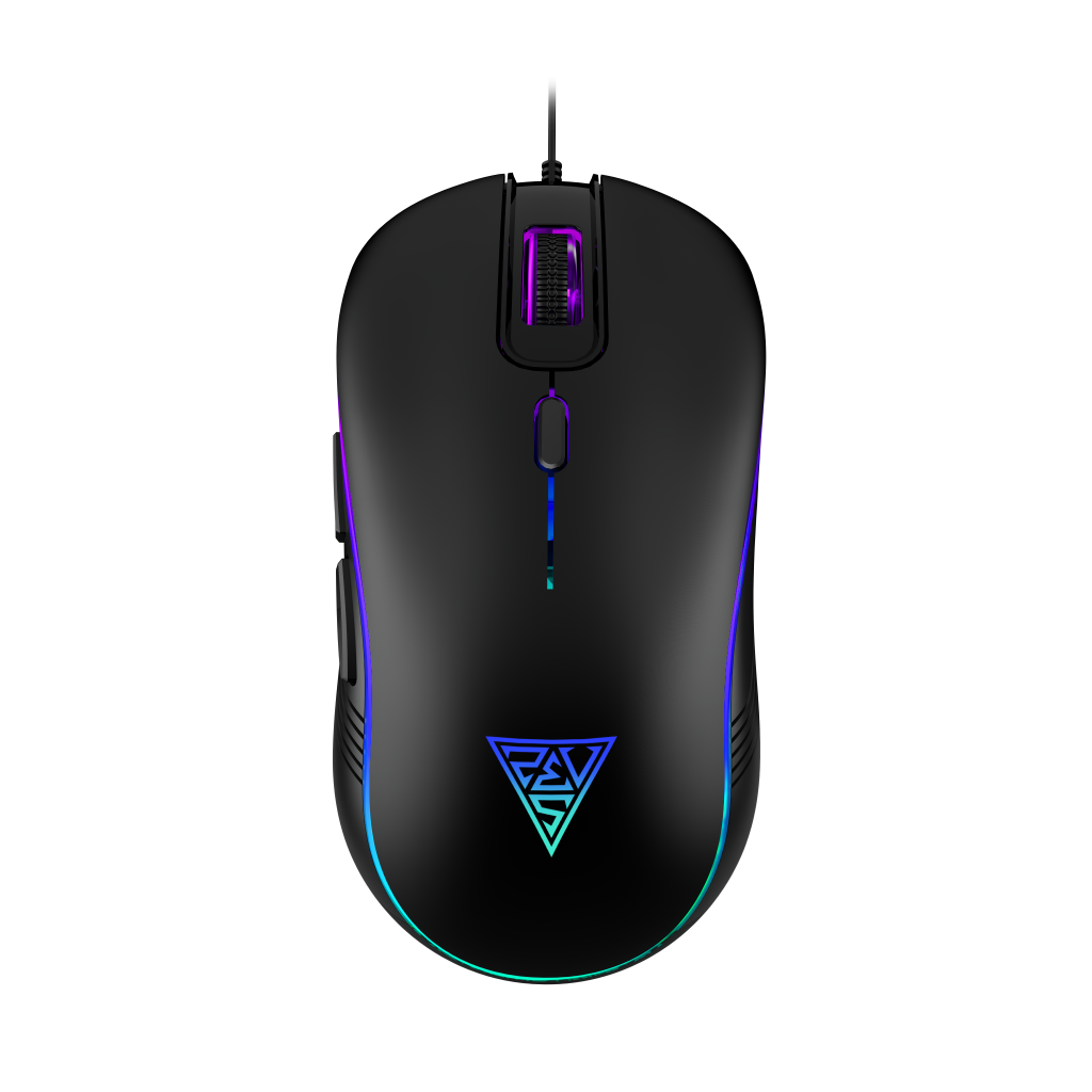 GAMDIAS AURA GS3, Çok Renkli Aydınlatma,  USB Kablolu, 6 Tuşlu, Gaming Mouse, 3600DPI, Siyah