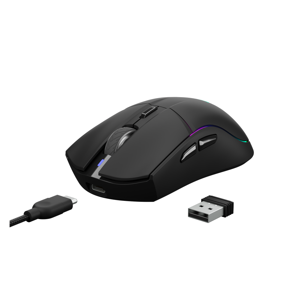 GAMDIAS HADES M3, RGB Aydınlatma, Kablosuz, Bluetooth ve Kablolu Bağlantı, 7 Tuşlu, Şarj Edilebilir, Type-C, Gaming Mouse, 10000DPI, Siyah