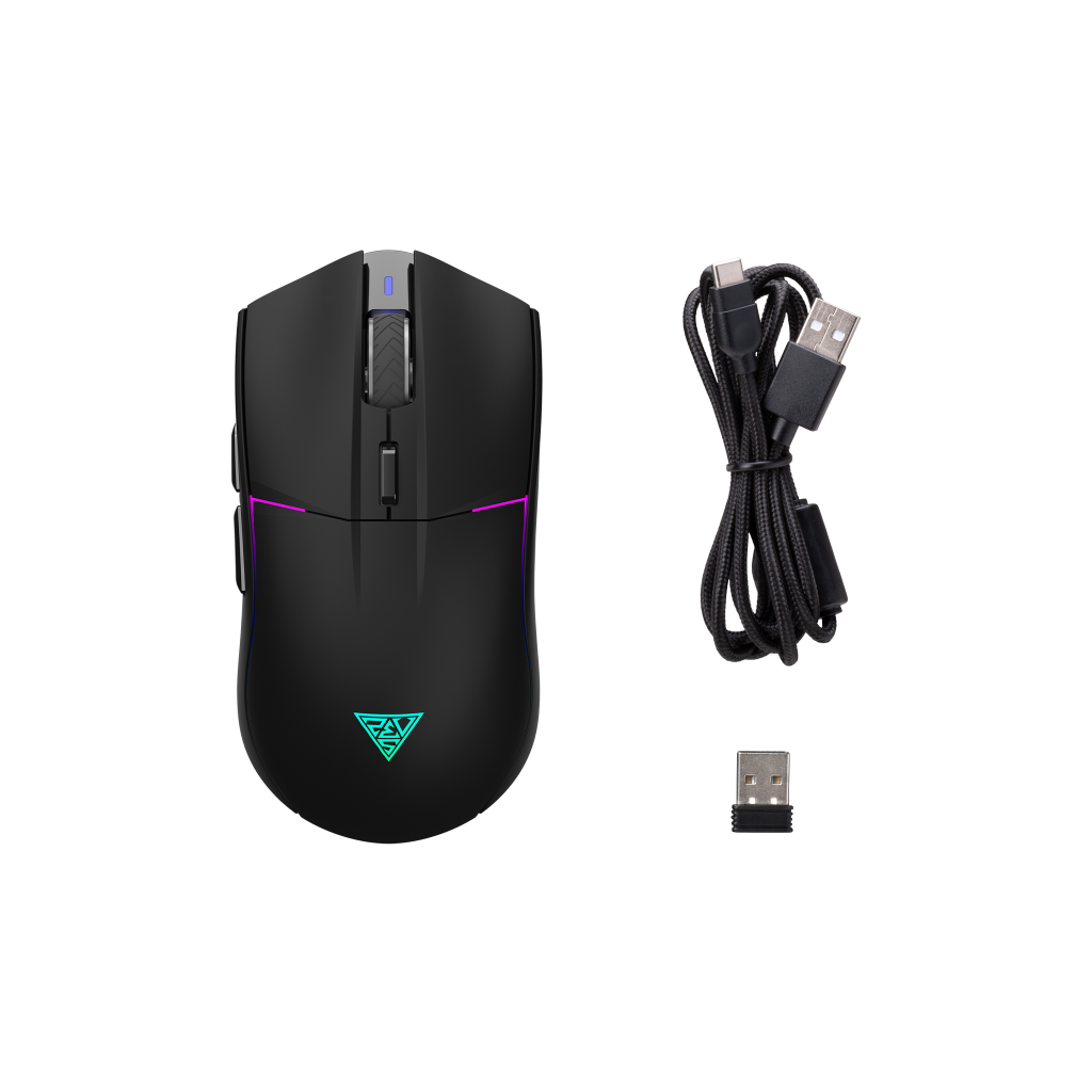 GAMDIAS HADES M3, RGB Aydınlatma, Kablosuz, Bluetooth ve Kablolu Bağlantı, 7 Tuşlu, Şarj Edilebilir, Type-C, Gaming Mouse, 10000DPI, Siyah