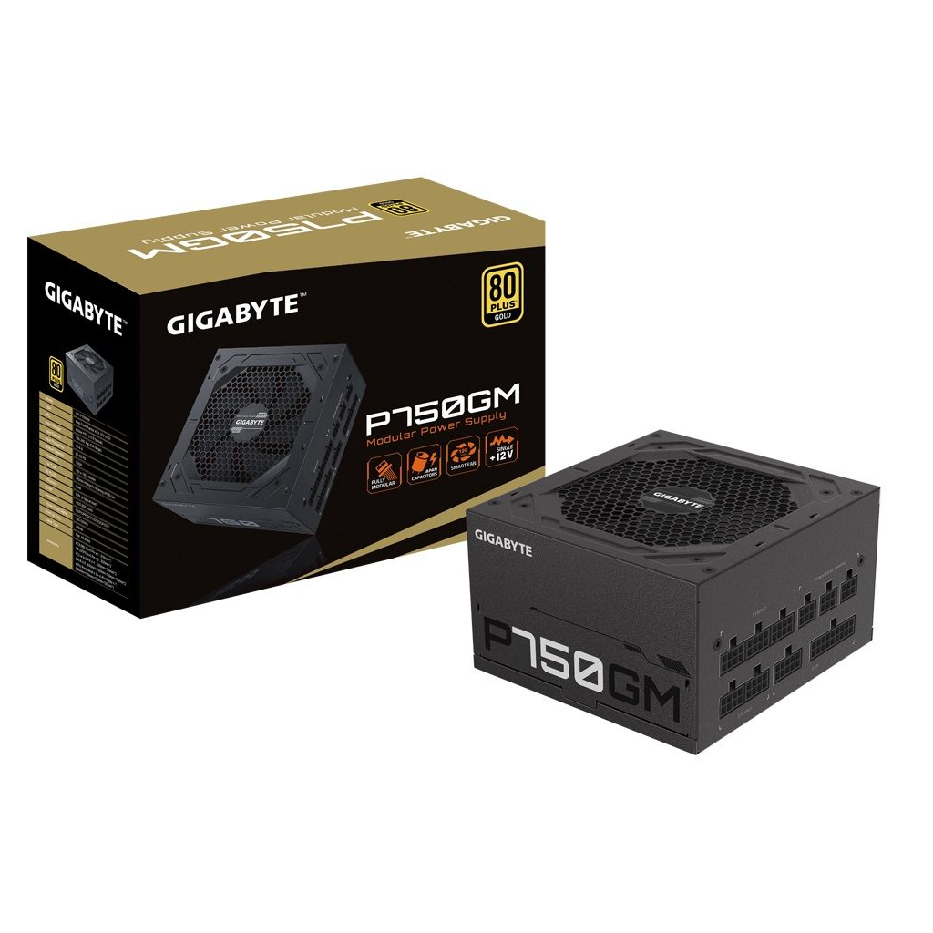 GIGABYTE GP-P750GM, 750W, 80+ GOLD, Full Modüler, GAMING Power Supply