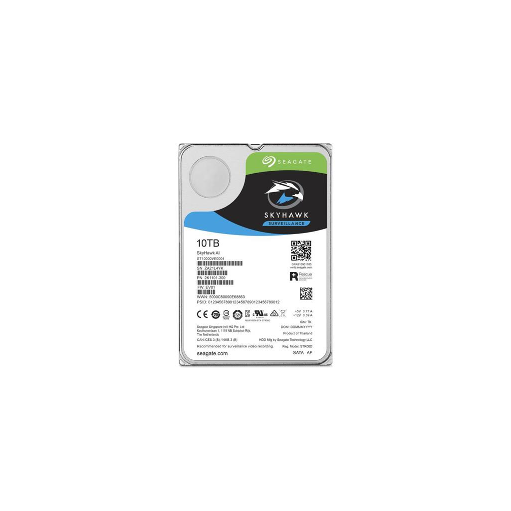 SEAGATE SKYHAWK AI, ST10000VE0008, 3.5&quot;, 10TB, 256Mb, 7200Rpm, Güvenlik, HDD