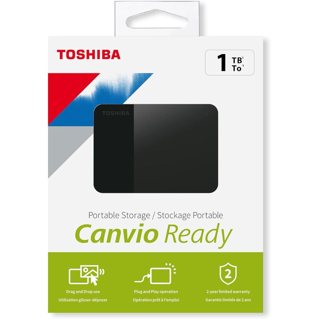 TOSHIBA HDTP310EK3AA, Canvio Ready, 1TB, 2.5&quot; USB 3.0, Taşınabilir, Harici HDD, (Black)