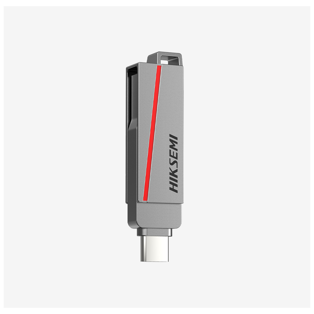 HIKSEMI Dual Slim, HS-USB-E307C, 128GB, USB 3.2, Type-C, Metal Kasa, Sağlam ve İnce Gövde, Flash Disk