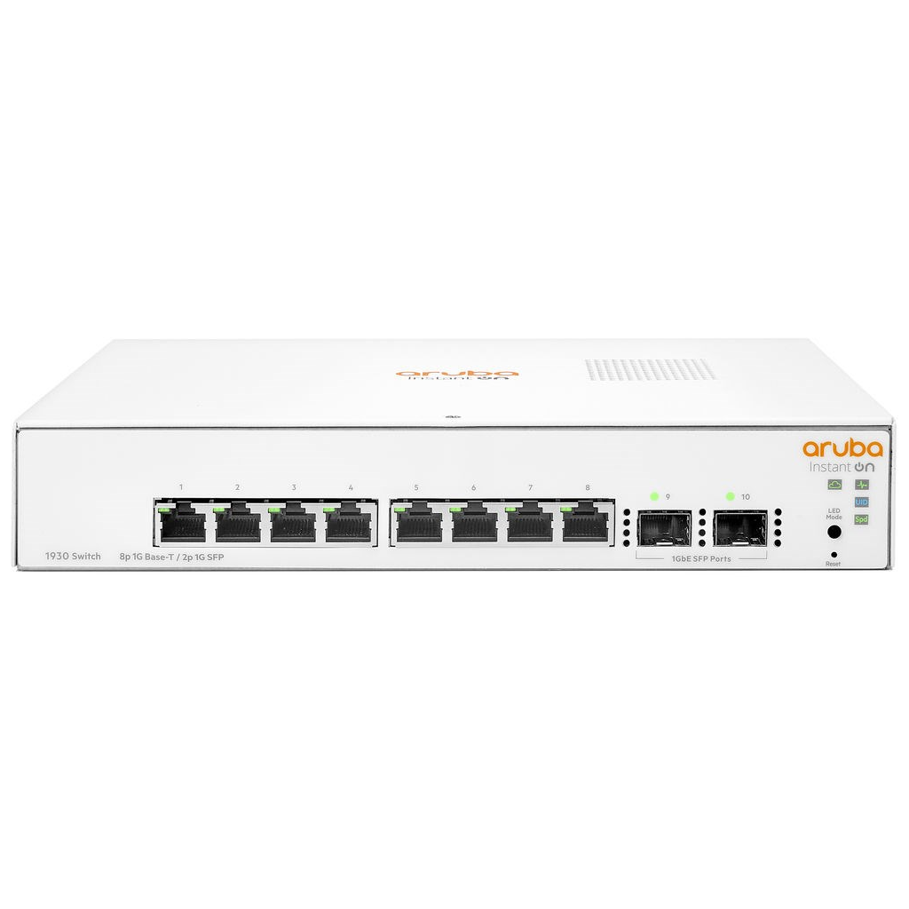 HP Aruba Instant On JL680A 1930-8G, 8Port, GigaBit 2 Port Gigabit SFP Port, Yönetilebilir, Rack Mount Switch