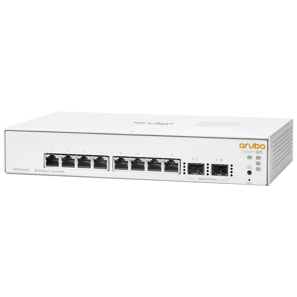 HP Aruba Instant On JL680A 1930-8G, 8Port, GigaBit 2 Port Gigabit SFP Port, Yönetilebilir, Rack Mount Switch