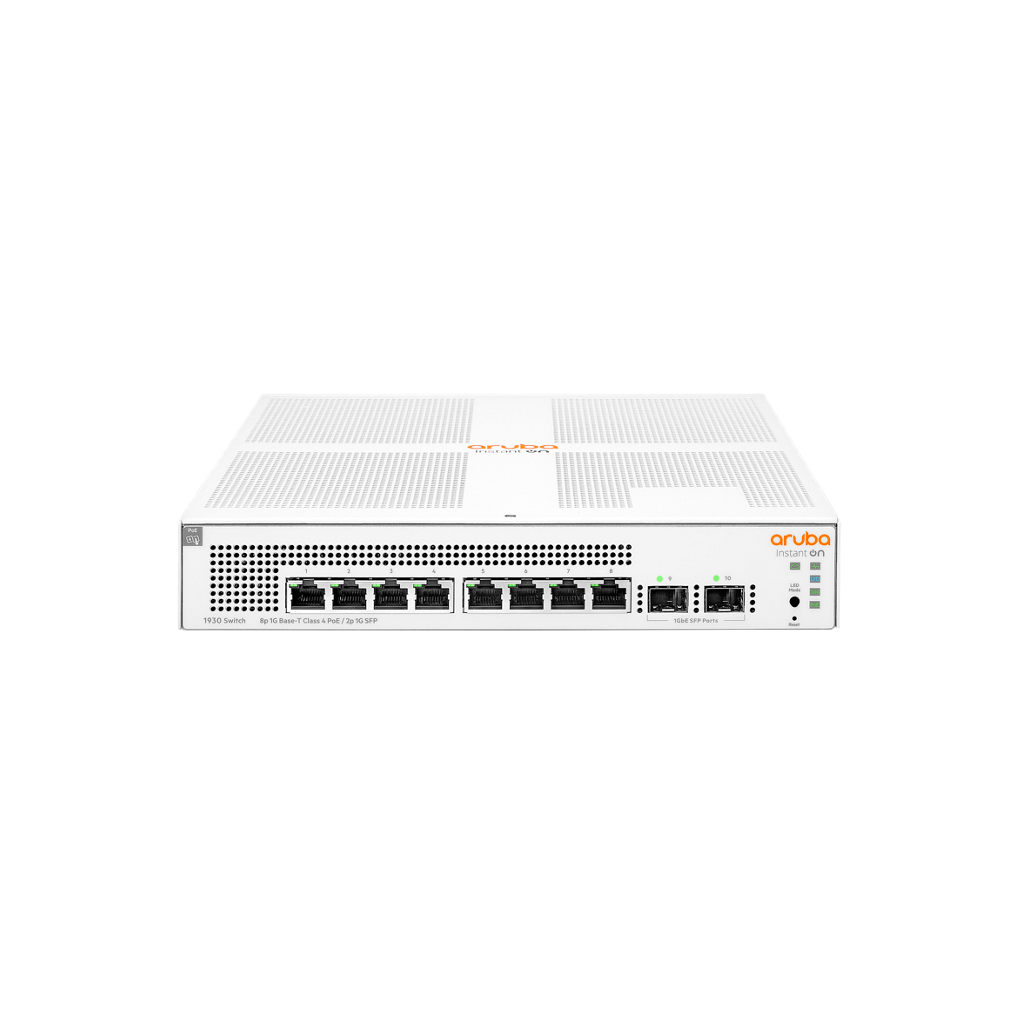 HP Aruba Instant On JL681A 1930-8G, 8Port, GigaBit 8 Port PoE, 124W, 2 Port Gigabit SFP,  Yönetilebilir, Rack Mount Switch