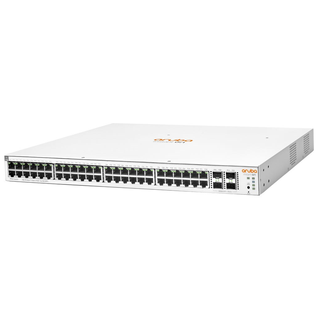 HP Aruba Instant On JL686A, 1930-48G, 48Port,  GigaBit, 48 Port PoE, 370W, 4 Port Gigabit SFP, Yönetilebilir, Rack Mount Switch