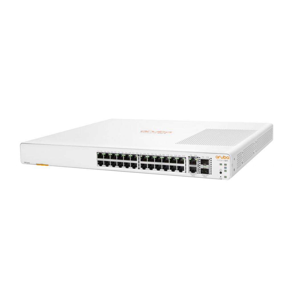 HP Aruba Instant On JL806A 1960-24G, 24Port, GigaBit, 2XGT, 2 Port GigaBit SFP, Yönetliebilir, Rack Mount Switch