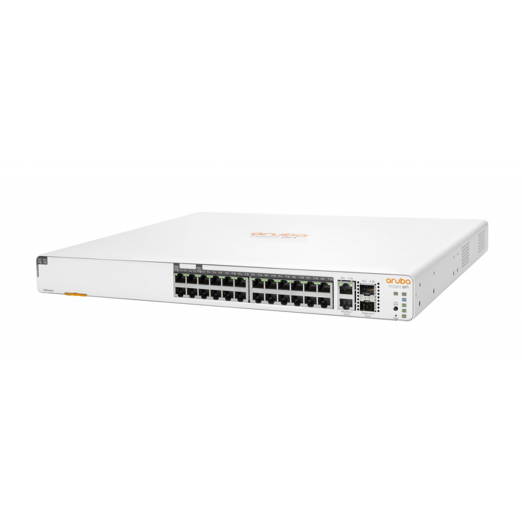 HP Aruba Instant On JL807A 1960-24G, 24Port POE 370W GigaBit, 2XGT, 2 Port GigaBit SFP, Yönetliebilir, Rack Mount Switch