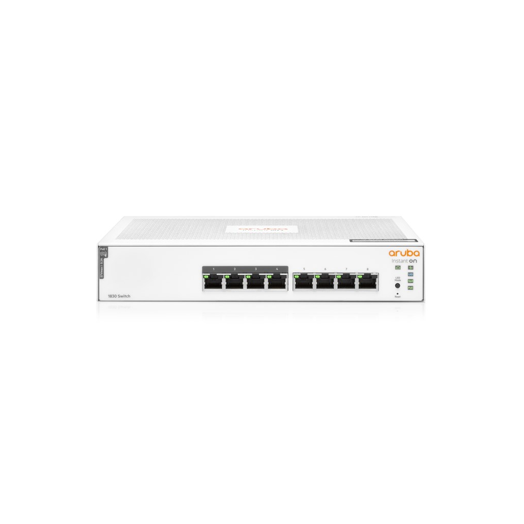 HP Aruba Instant On JL811A  1830-8G, 8Port,  GigaBit, 4 Port PoE, 65W, Yönetilebilir, Rackmount Switch