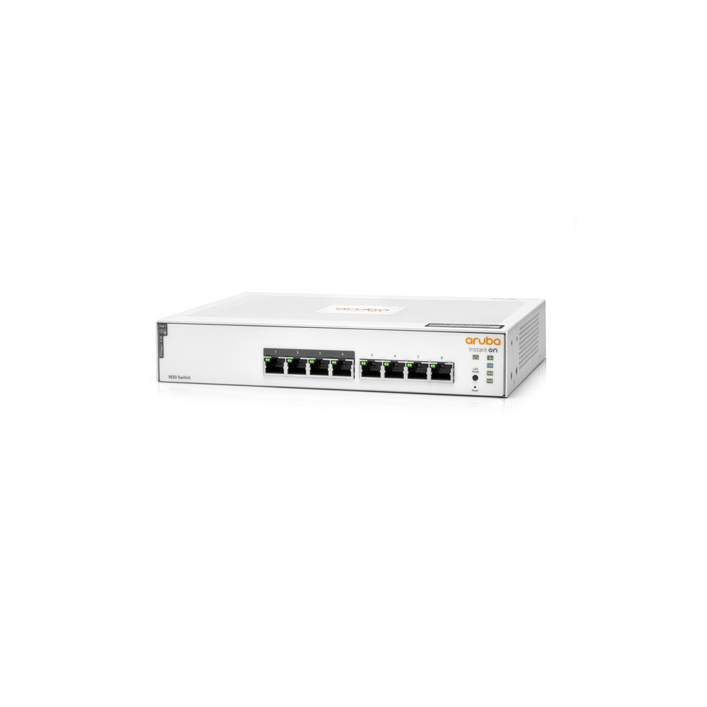 HP Aruba Instant On JL811A 1830-8G, 8Port, GigaBit, 4 Port PoE, 65W, Yönetilebilir, Rackmount Switch