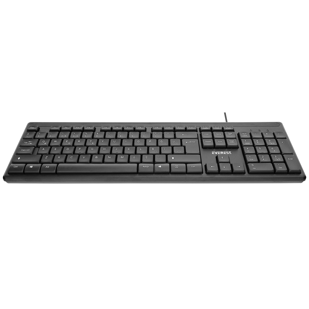 EVEREST KB-1002, USB Kablolu, Türkçe Q, Standart Klavye (Siyah)