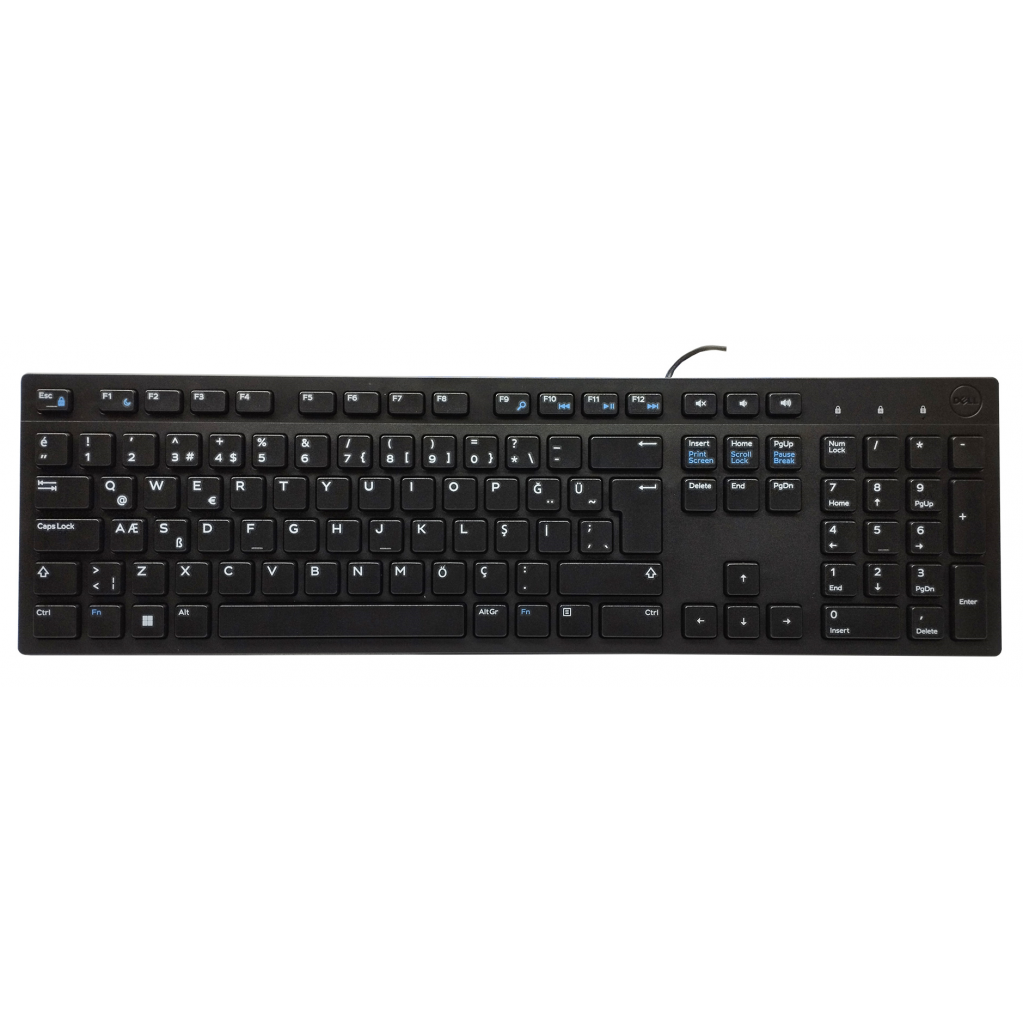 DELL KB216-BK-TUR, Siyah, USB Kablolu, Türkçe Q, Multimedya KLAVYE