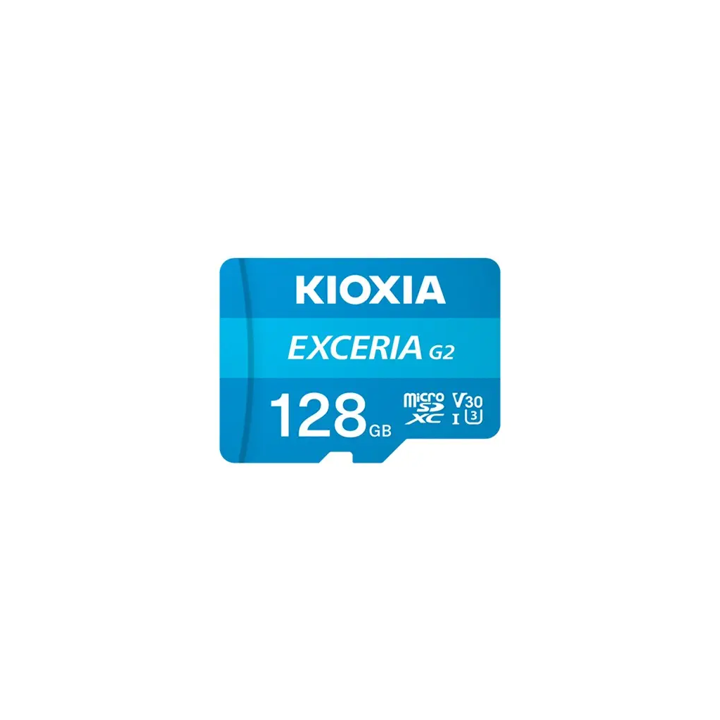 KIOXIA 128GB ExceriaG2, LMEX1L128GG2, U1 V30 4K, CL10, 100Mb/s, MicroSD Kart Bellek (SD Adaptörlü)