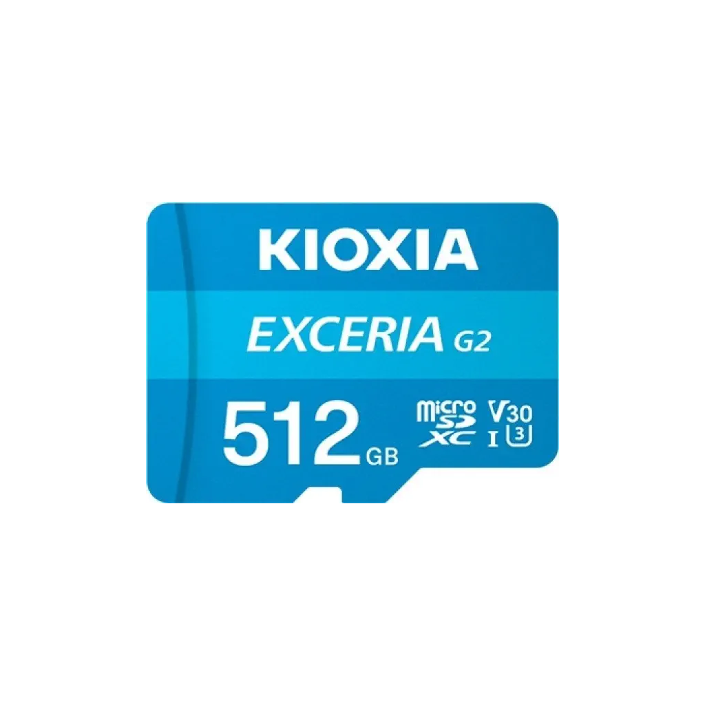 KIOXIA 512GB ExceriaG2, LMEXL512GG2 U1 V30 4K, CL10, 100Mb/s, MicroSD Kart Bellek (SD Adaptörlü)