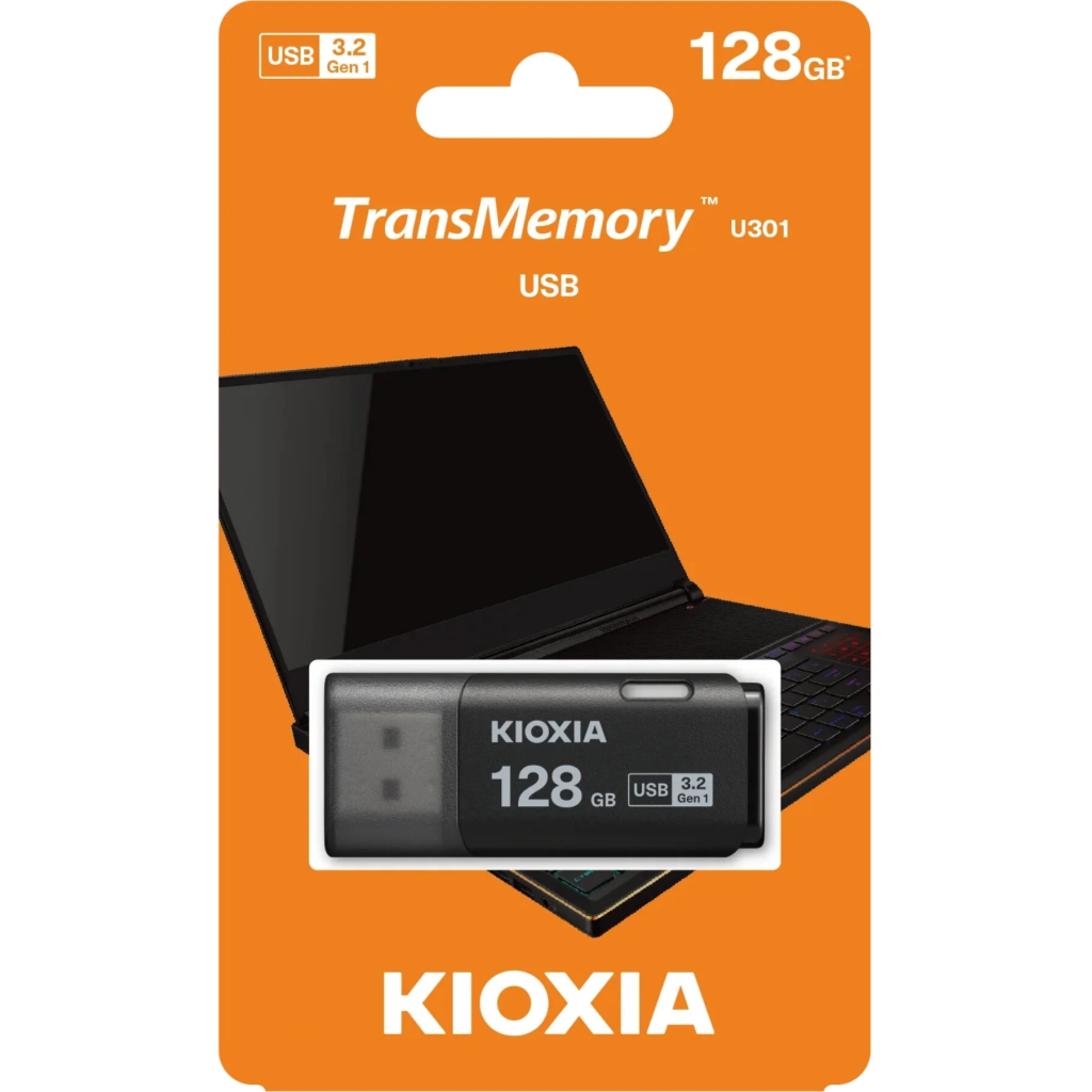 KIOXIA U301K 128GB USB 3.2 Gen1 TransMemory Flash Disk (Siyah)