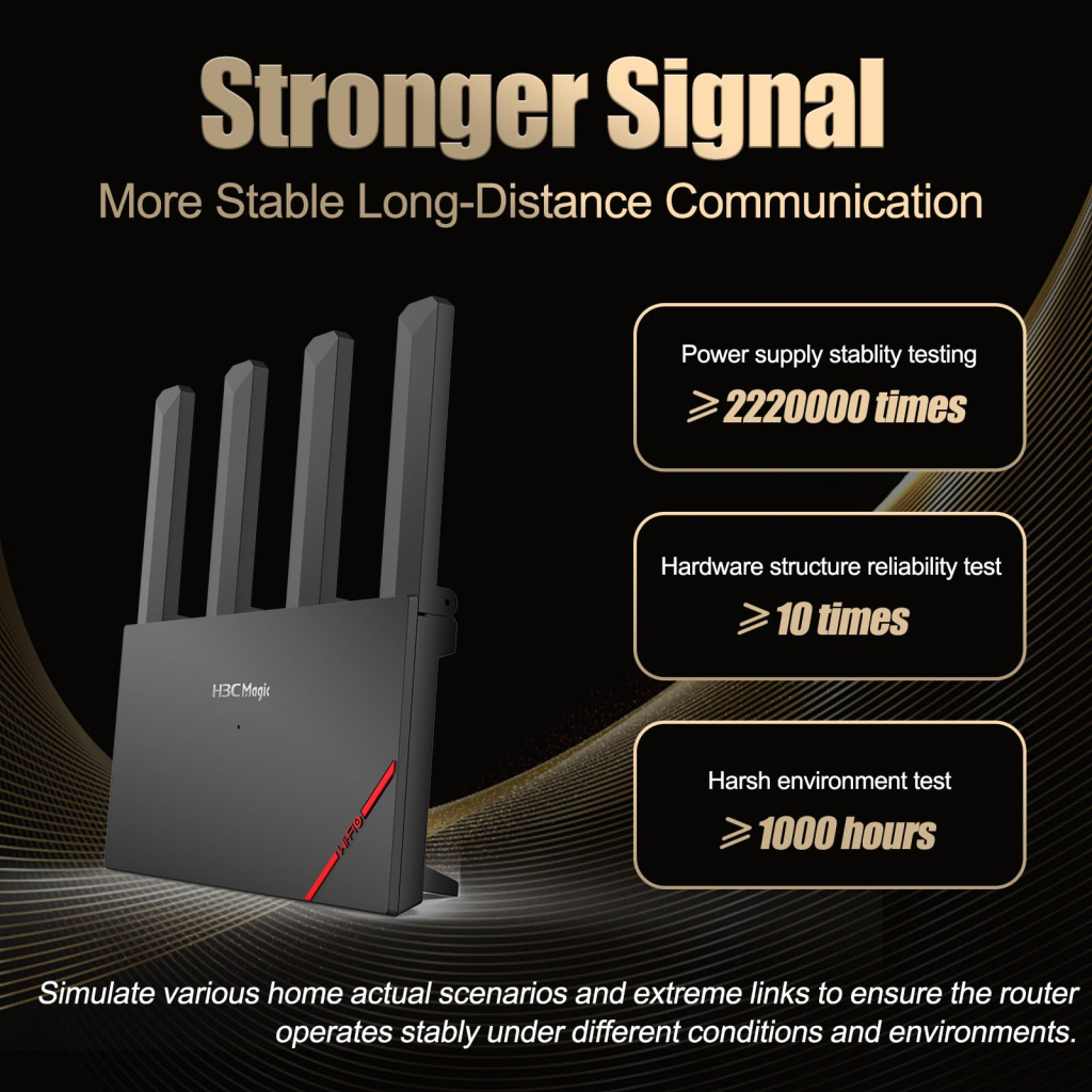 H3C Magic NX30, Dual Band, WiFi 6, 3000Mbps, 4Port GigaBit, 4ad Anten, Masaüstü, Router
