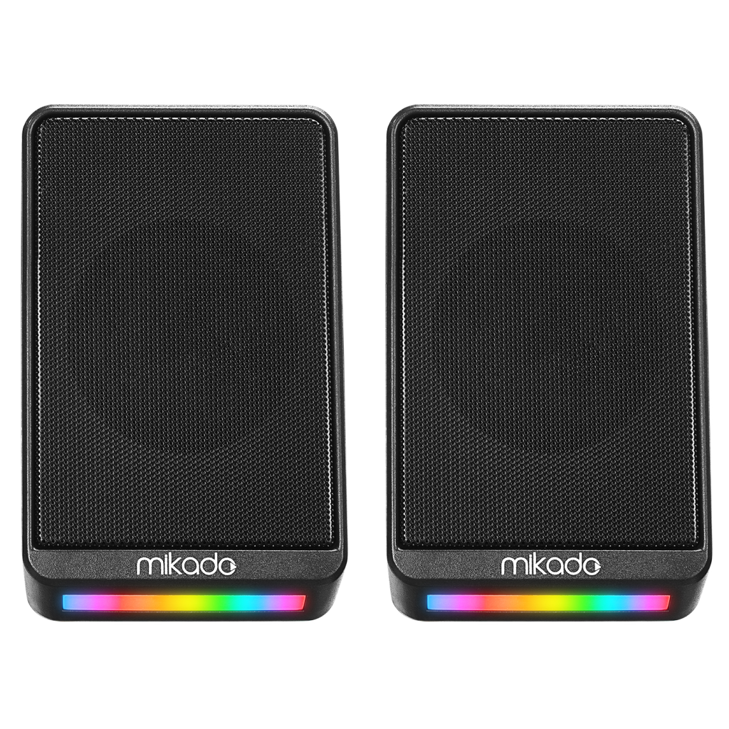 MIKADO MD-178, 6W, 1+1, Masaüstü, RGB Aydınlatma, USB, Siyah Kasa, Speaker