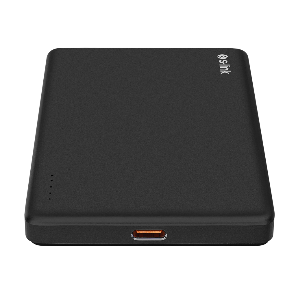 S-LINK MG105, Magsafe, Siyah, 5.000mAh, 2xType-C, 4 LED Göstergeli, PowerBank