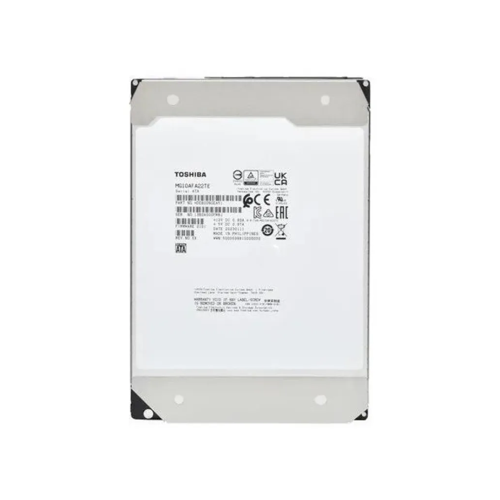 TOSHIBA ENTERPRISE, MG10AFA22TE, 3.5", 22TB, 512Mb 7200 Rpm, 7/24 Güvenlik, Data Center, Nas, Server, HDD (Türkiye Distribütörü Garantili)