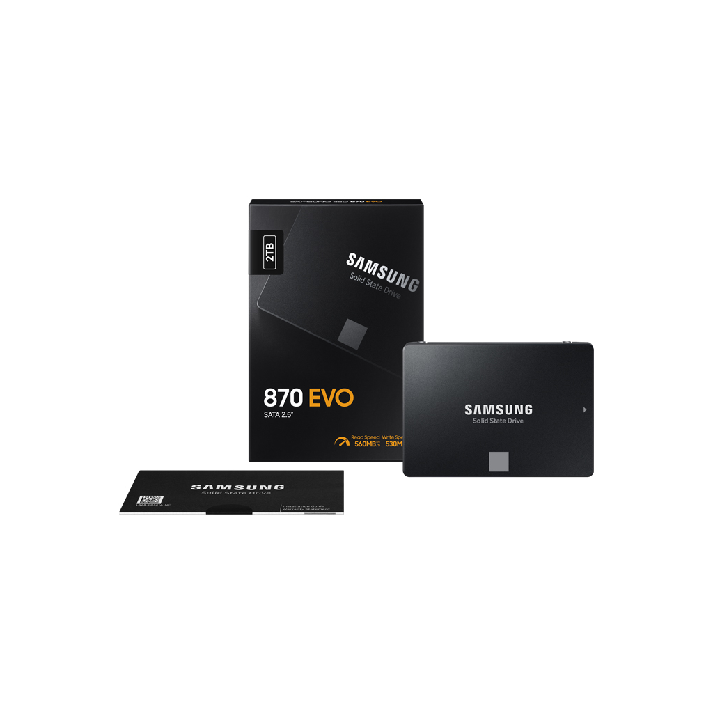 SAMSUNG MZ-77E2T0BW 870 EVO 2TB 560/530, 2,5&quot; SATA SSD (Türkiye Distribütörü Garantili)