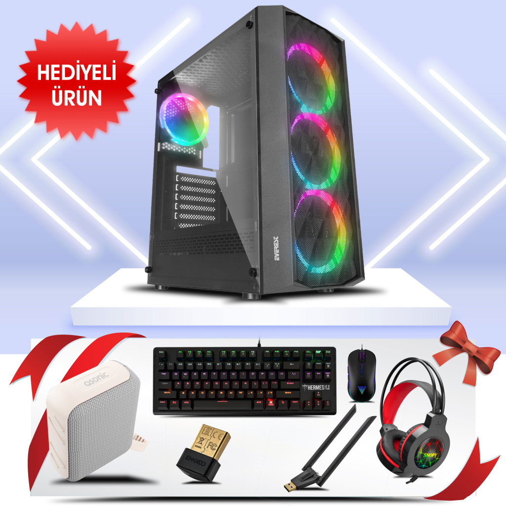 PANTHERA-01Y, AMD RYZEN 5 5600, MUSHKIN 16Gb DDR4 Ram, WD 512Tb NVMe SSD, PELADN 8Gb GDDR5 RX580 Ekran Kartı, 600W Kasa, OEM PAKET (BOL Hediyeli)