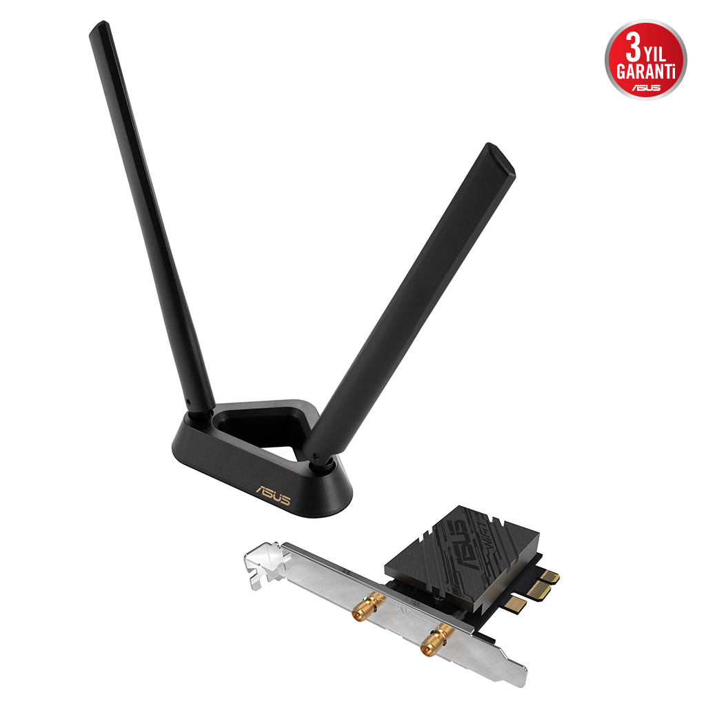 ASUS PCE-BE92BT, WIFI7, BE9400, 5764-2882-688Mbps, 6GHz-5GHz- 2.4GHz, Bluetooth 5.4, PCIe Ağ Adaptörü