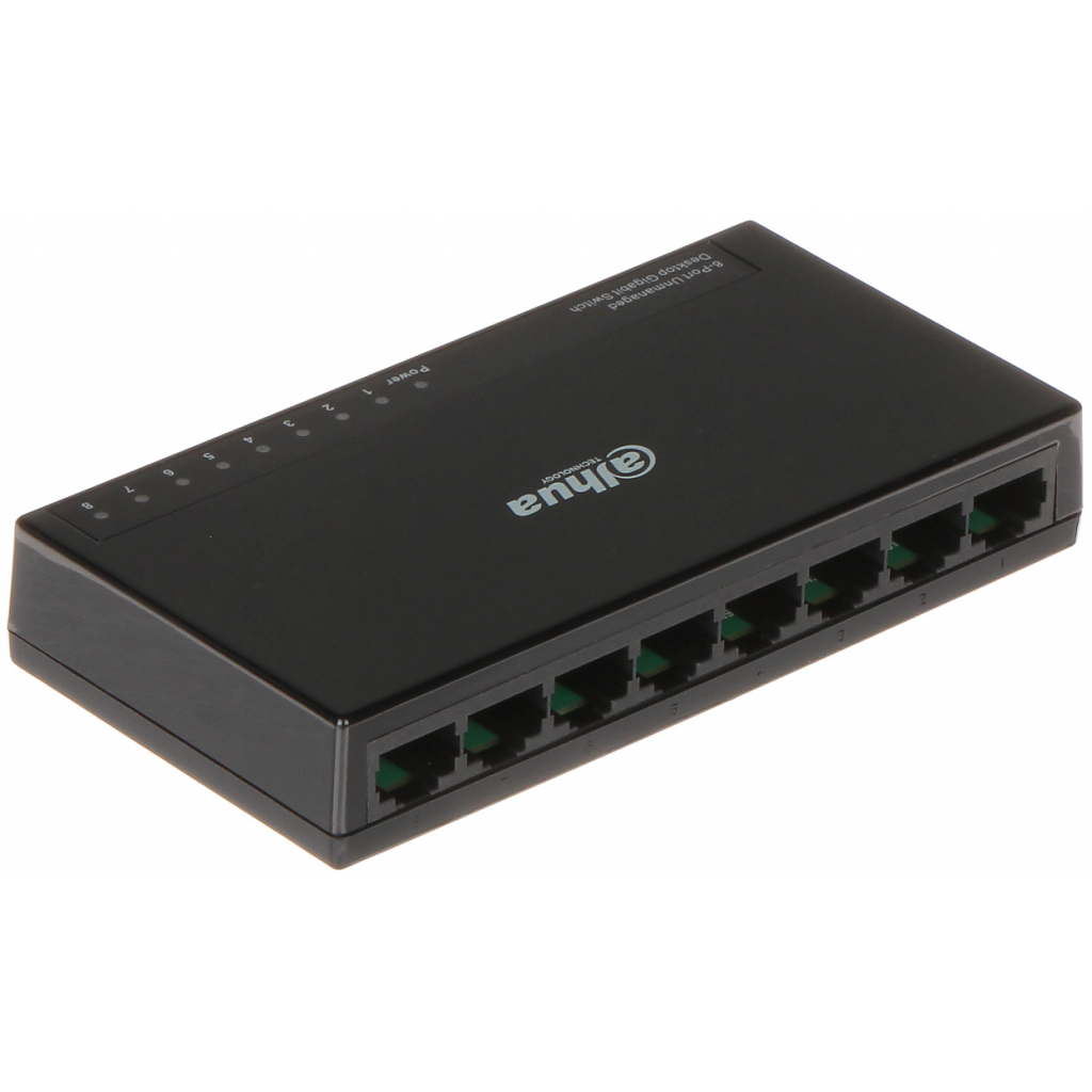 DAHUA PFS3008-8GT-L, 8 Port, GigaBit, Yönetilemez, Masaüstü Switch