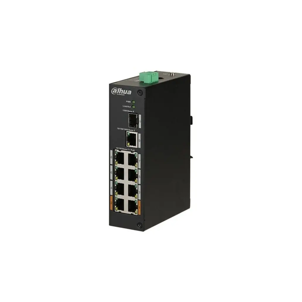 DAHUA PFS3110-8ET-96-V2, 10 Port,   8 Port Megabit PoE 96W, 1 Port Gigabit, 1 Port Gigabit SFP, Yönetilemez, Masaüstü Switch