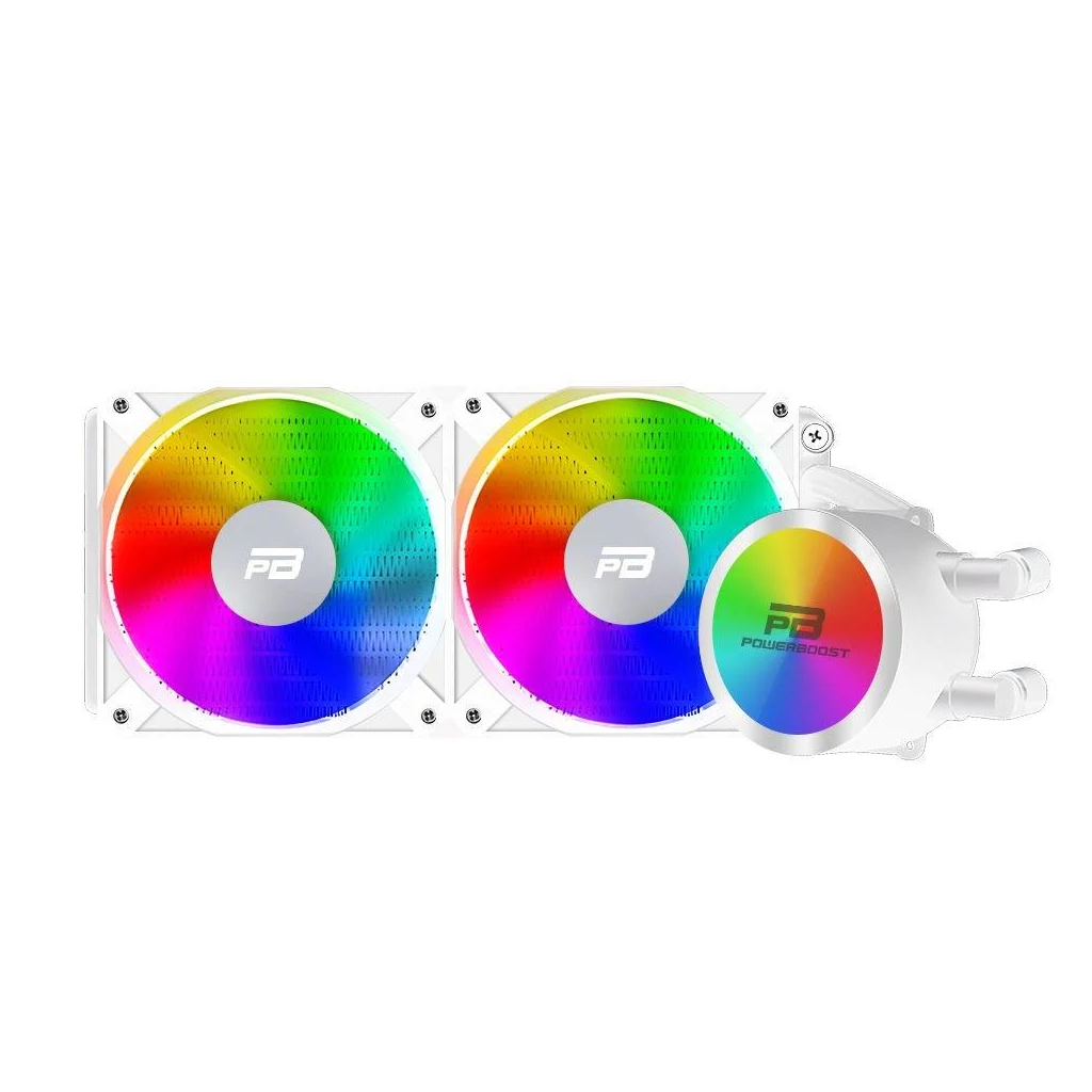 PowerBoost NOBLE 240W, 240mm, Rainbow, 2 Fanlı, (LGA1700/AM4/AM5) Uyumlu, CPU Sıvı Soğutma (Beyaz)