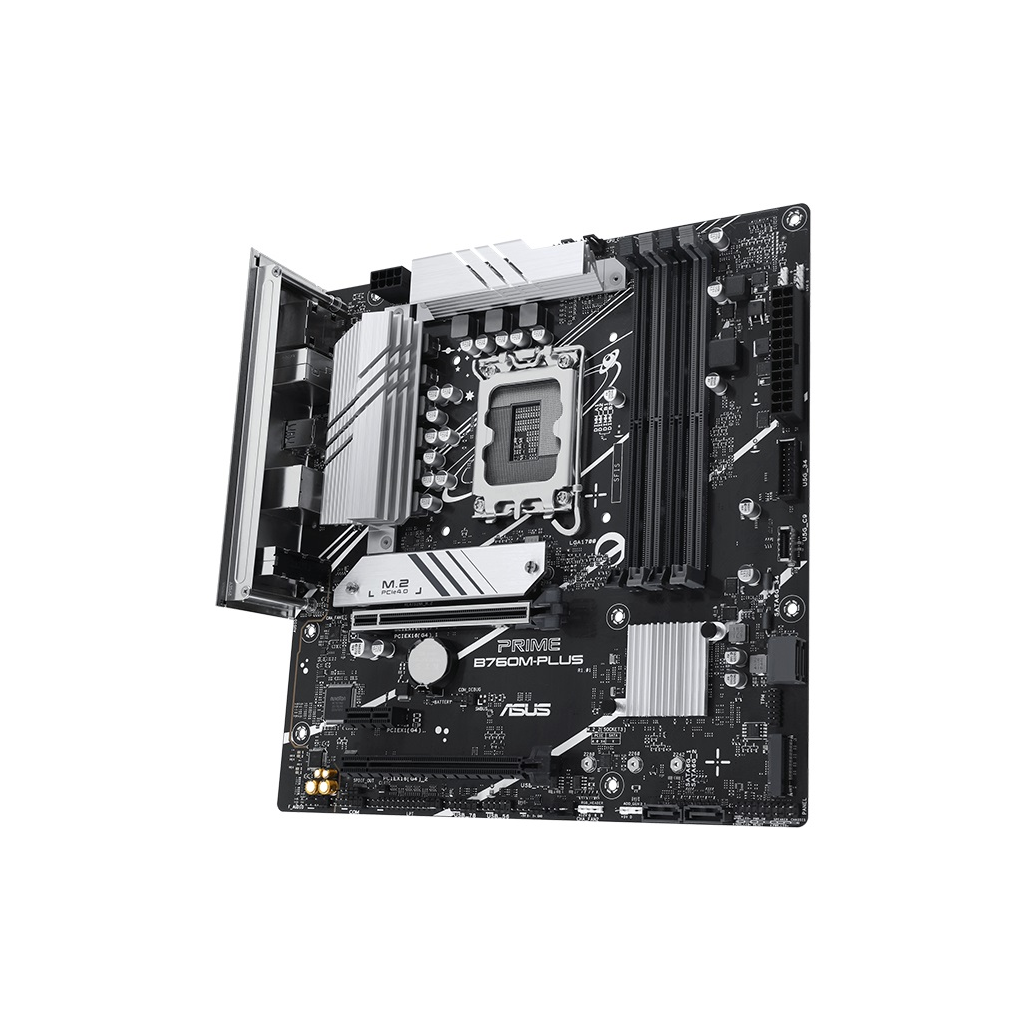 ASUS PRIME B760M-PLUS, 4xDDR5, 2x M.2, HDMI, DP, Type-C, 12-13-14.Nesil, LGA1700 Soket, Anakart