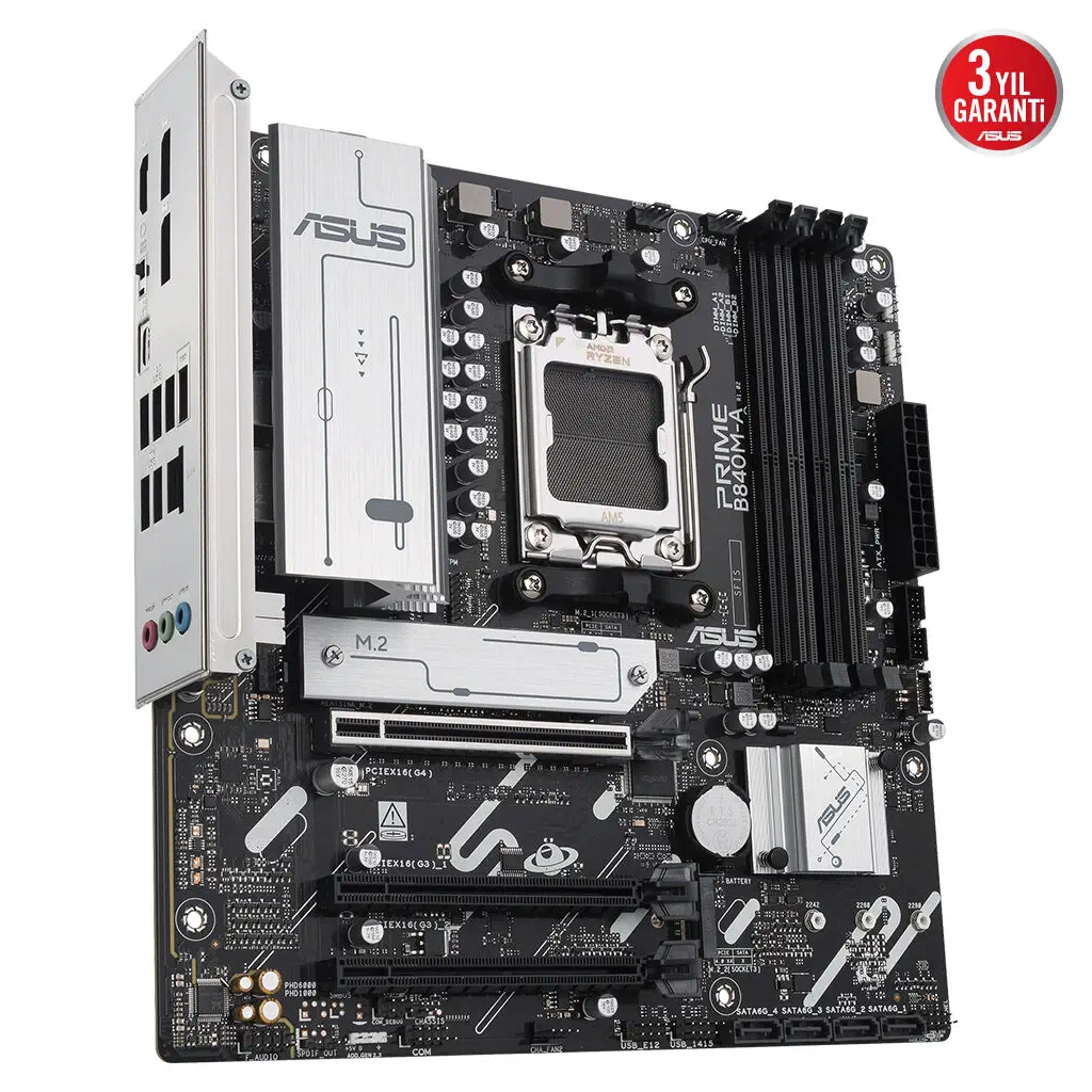 ASUS PRIME B840M-A-CSM, 4xDDR5, 3x M.2, HDMI, 2x DP, Type-C, AMD Ryzen 9000 Serisi, AM5 Soket Anakart