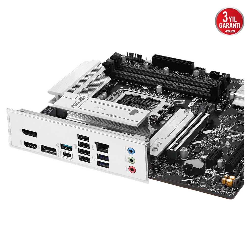 ASUS PRIME B860M-A-CSM, 8666MHz, 4xDDR5 2xM.2, HDMI, 2xDP, Type-C, Intel Core Ultra CPU(Seri 2), LGA1851 Soket Anakart