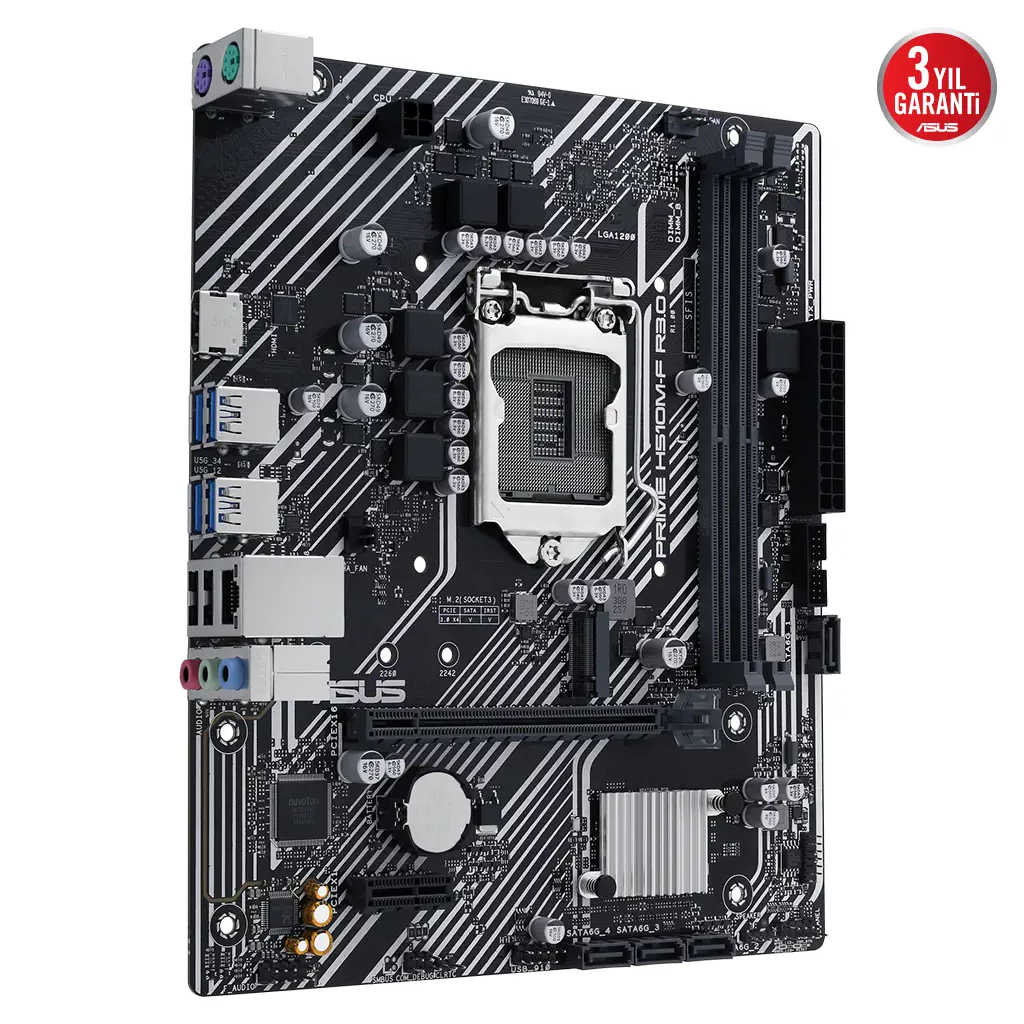 ASUS PRIME H510M-F R3.0, 2xDDR4, M.2, HDMI, 10-11.Nesil, LGA1200 Soket, Anakart