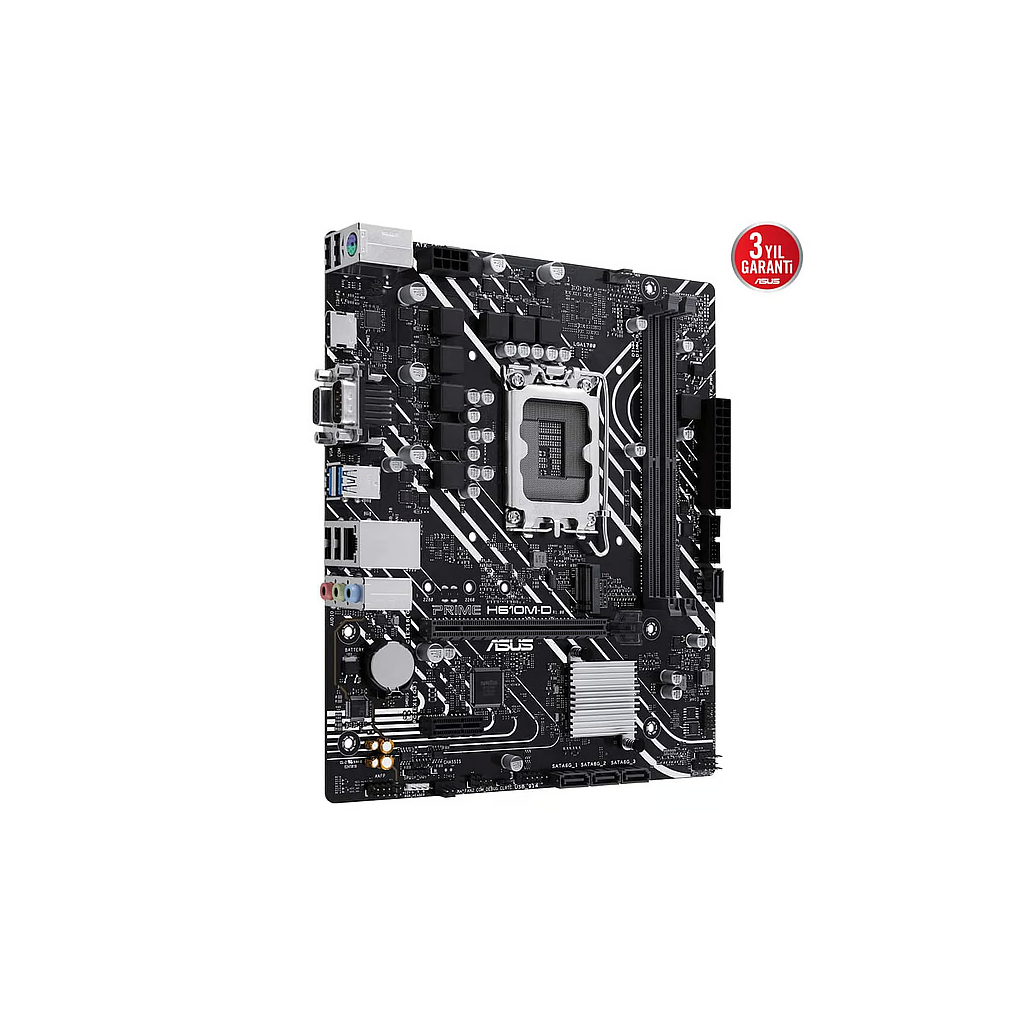 ASUS PRIME H610M-D, 2xDDR5, M.2, D-SUB, HDMI, RS232 Port, 12-13.Nesil, LGA1700 Soket, Anakart