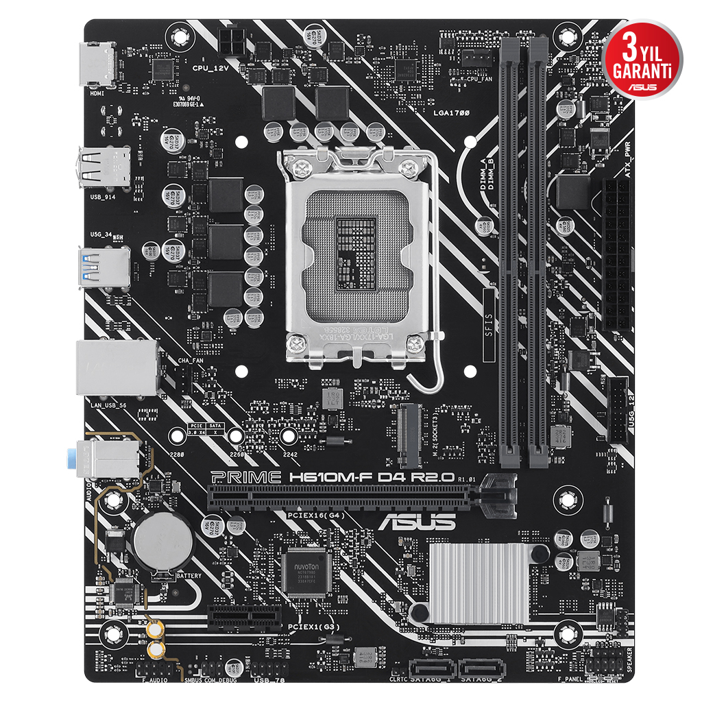 ASUS PRIME H610M-F R2.0 DDR4 HDMI PCIe 16X v4.0 1700p mATX