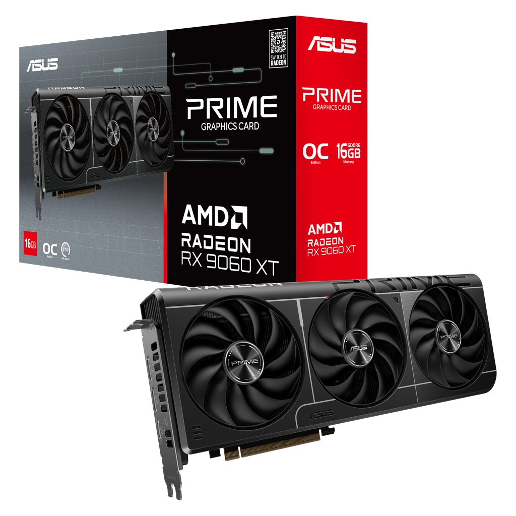 ASUS PRIME-RX9060XT-O16G, 16Gb, 128Bit, GDDR6, 1xHDMI, 2xDP, GAMING Ekran Kartı