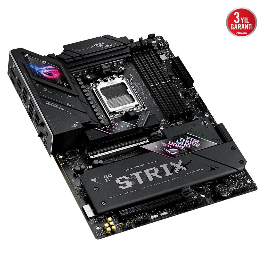 ASUS ROG STRIX B850-E GAMING WIFI, 4xDDR5, 5x M2, HDMI, DP, 2xType-C, Wi-Fi 7, Bluetooth v5.4, AMD Ryzen 9000 Serisi, AM5 Soket Anakart