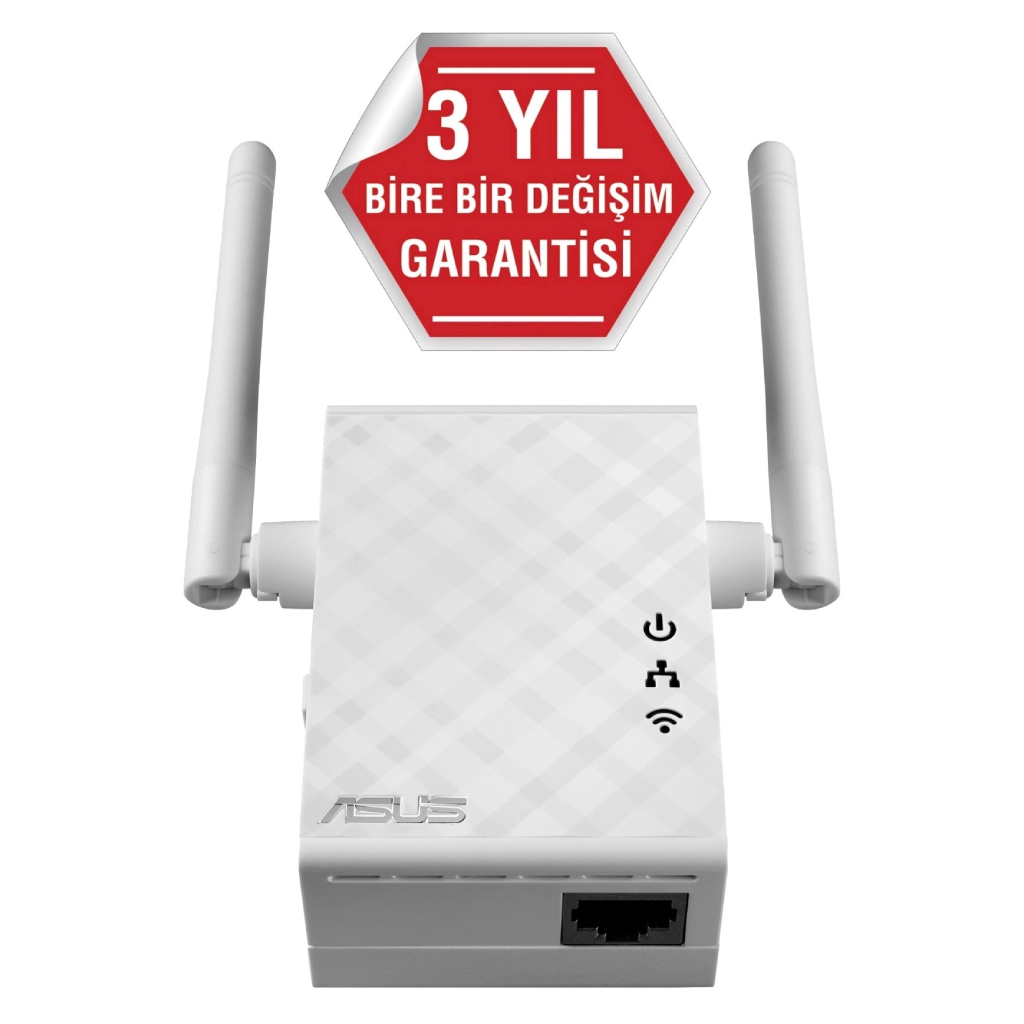 ASUS RP-N12, N300, 300Mbps, 2.4GHz WPS Butonu, 1Port Megabit Lan, Menzil Genişletici