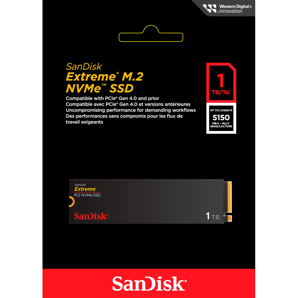 SanDisk Extreme SDSSDX3N-1T00-G26, 1TB, 5150/4900, Gen4, NVMe PCIe M.2 2280, SSD