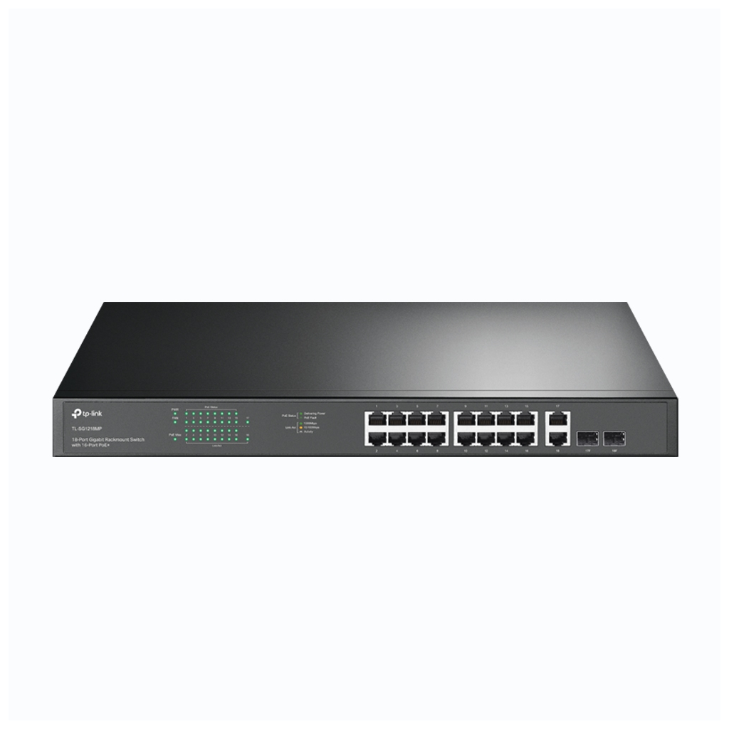 TP-LINK SG1218MP, 18 Port Gigabit, 16 Port POE, + 2Port Gigabit Combo SFP, 250W Rackmount Yönetilebilir Switch