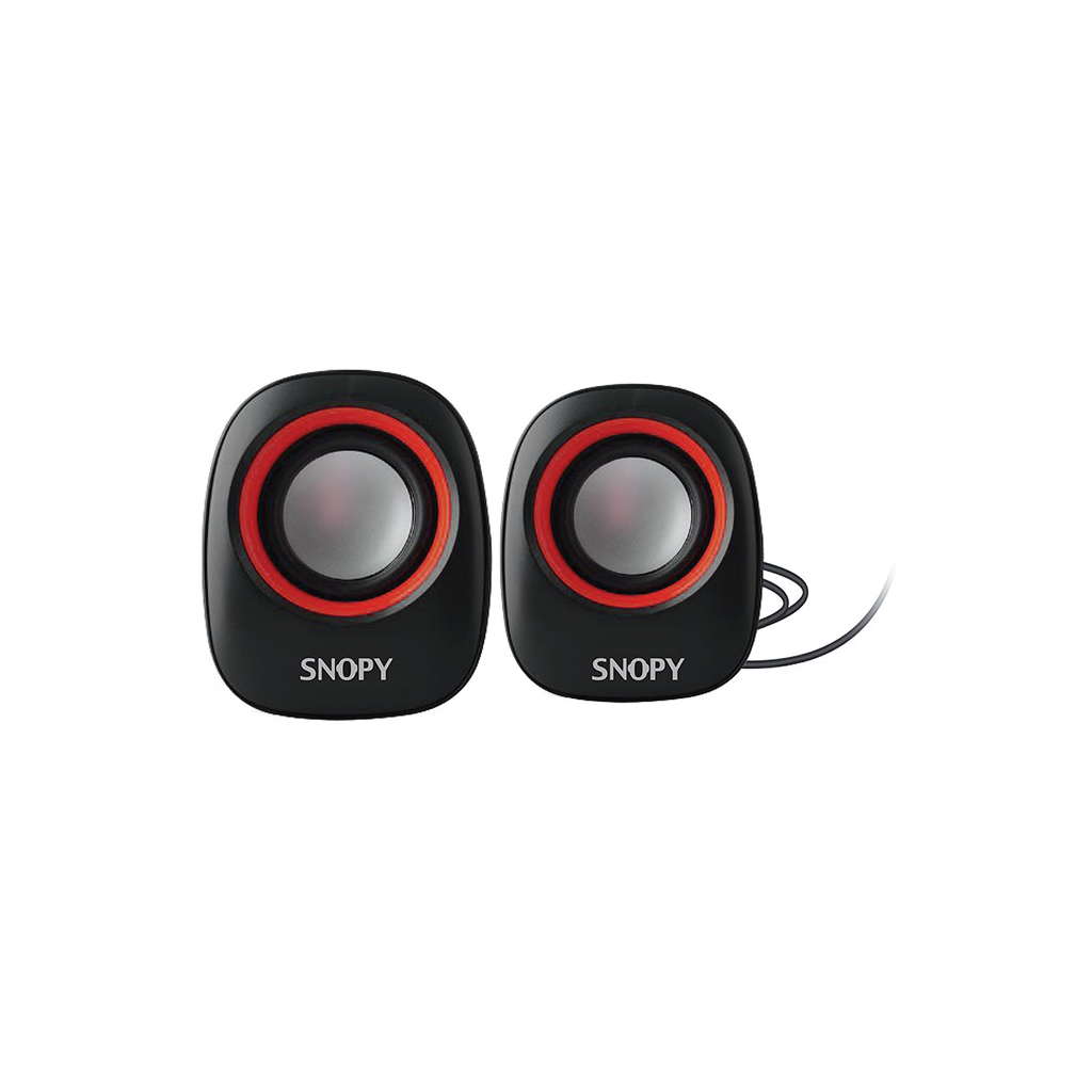 SNOPY SN-120, 6W, 1+1, Masaüstü, USB, Speaker, (Siyah-Kırmızı)